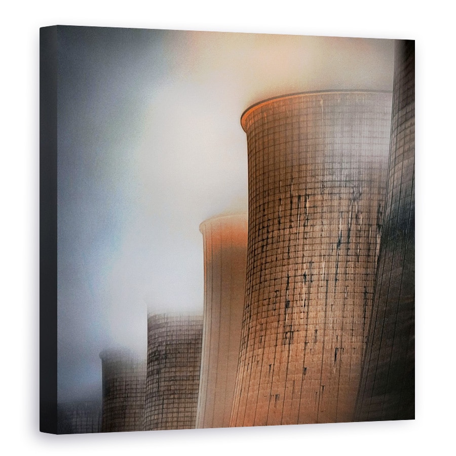 Tablou canvas - Turnuri De Racire, Arhitectura, Straniu, Portocaliu, Ireal, Abstract, 80 x 80 cm