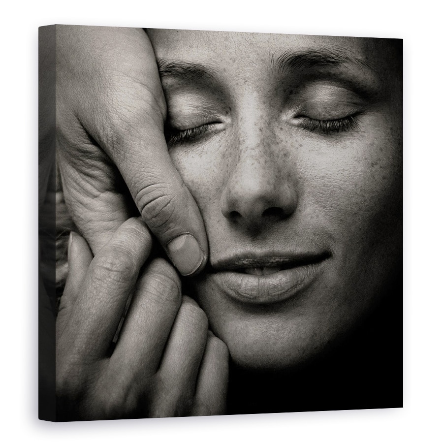 Tablou canvas - Dragoste In Interior, Portret, Romantism, Alb-Negru, 70 x 70 cm