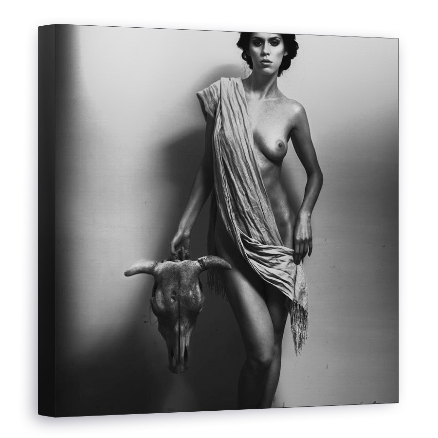 Tablou canvas - Nemesis, Nud, Craniu, Schelet, Tesatura, Antic, 80 x 80 cm