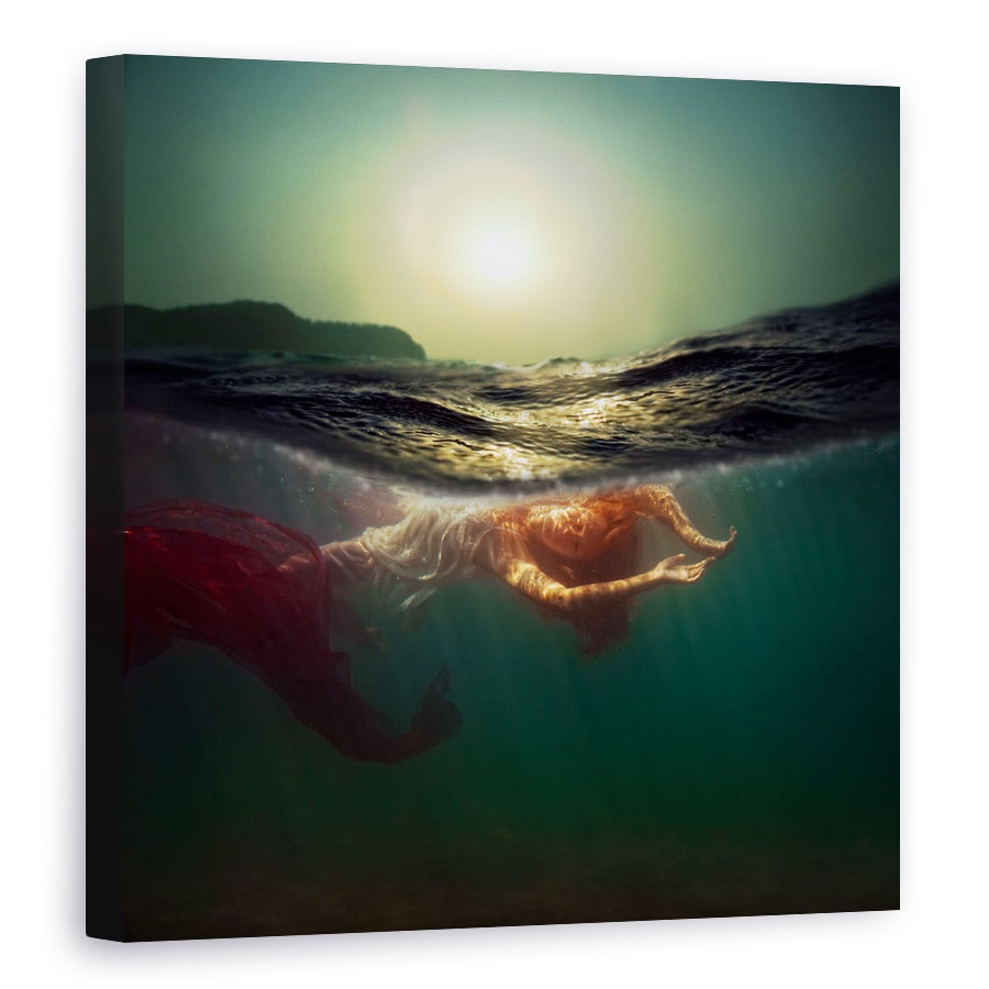Tablou canvas - Sirena, Sub Apa, Persoana, Moda, Model, Suprafata, 80 x 80 cm
