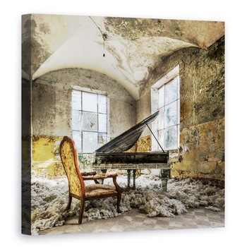 Tablou canvas - In Ceruri, Scaun, Pian, Pian, Muzica, Performanta, 70 x 70 cm Tablou canvas - In Ceruri, Scaun, Pian, Pian, Muzica, Performanta, 70 x 70 cm