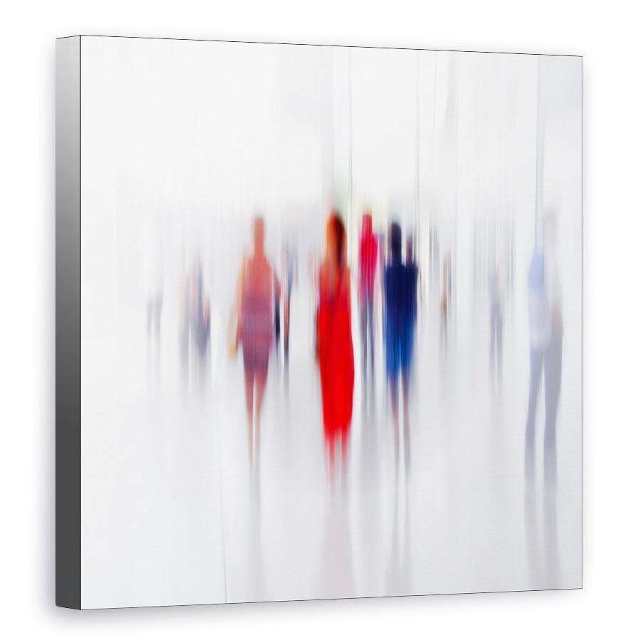 Tablou canvas - Femeie In Rosu, Punct, Pata, Editare Creativa, Punct, Multime, 80 x 80 cm