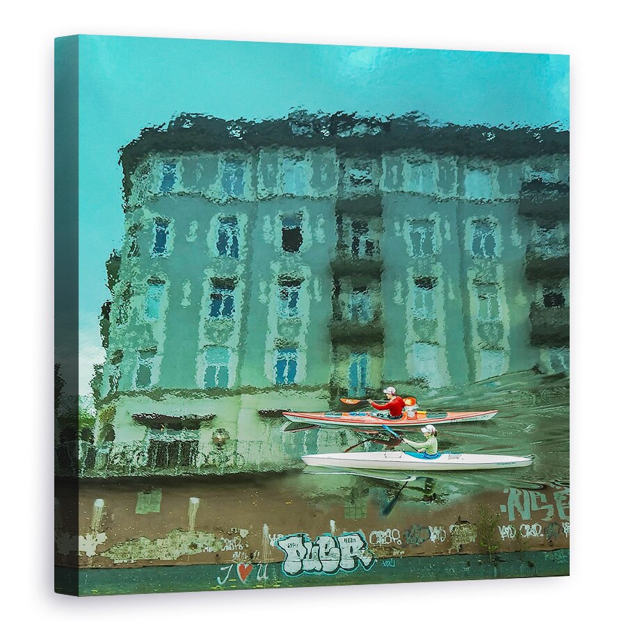 Tablou canvas - Hamburg, Apa, Hamburg, Rosu, Canoe, Actiune, 70 x 70 cm