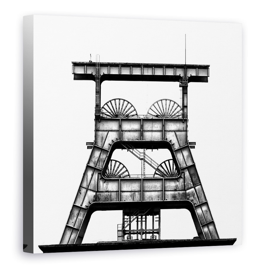 Tablou canvas - Zeche Ewald, Industrial, Industrie, Arhitectura, Roata, Metal, 40 x 40 cm