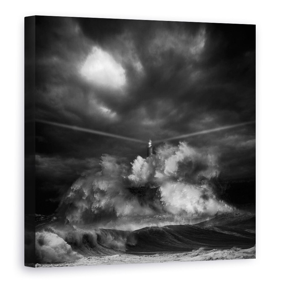 Tablou canvas - Muro Time, Far, Peisaj Marin, Intuneric, Punct, 40 x 40 cm