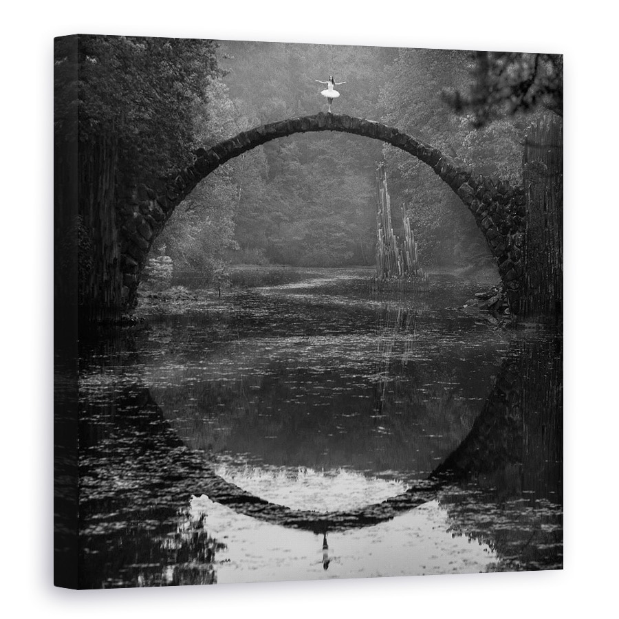 Tablou canvas - Inel, Peisaj, Balerina, Actiune, Pod, Arc, 80 x 80 cm
