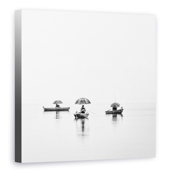 Tablou canvas - Lumea Pescarilor, Lac, Umbrela, Reflectie, Peisaj, 70 x 70 cm Tablou canvas - Lumea Pescarilor, Lac, Umbrela, Reflectie, Peisaj, 70 x 70 cm