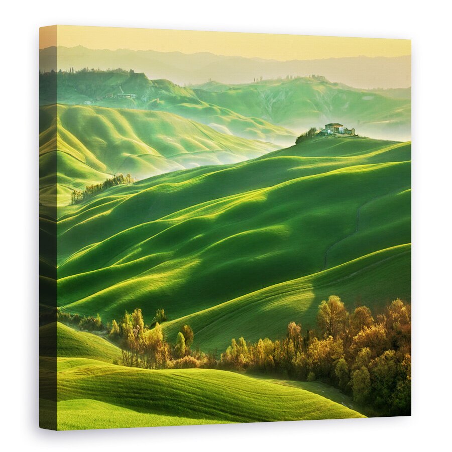 Tablou canvas - Mucigliani, Browko, Peisaj, Toscana, Deal, Vale, 40 x 40 cm