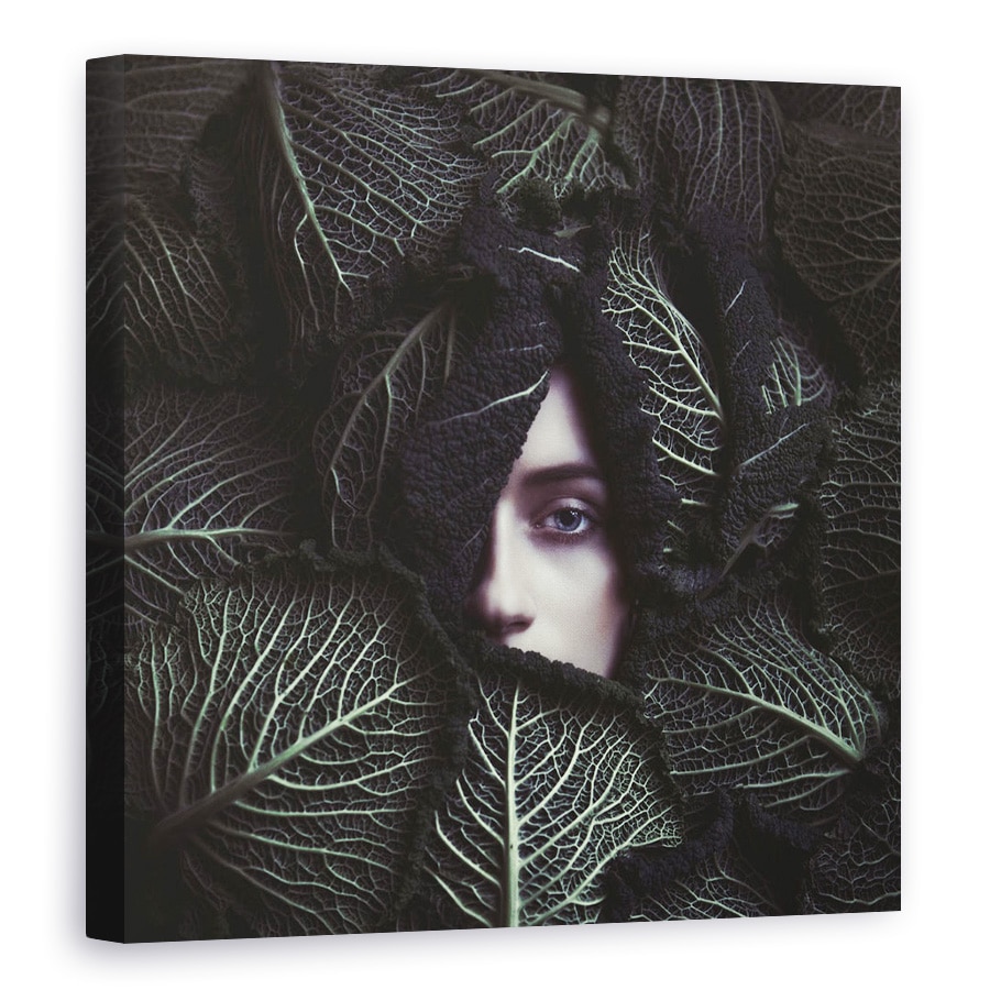 Tablou canvas - Varza, Femeie, Portret, Conceptual, Ochi, Model, 80 x 80 cm