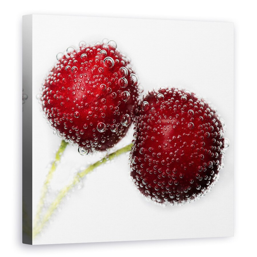 Tablou canvas - Rosu, Cirese, Rosu, Bule, Apa, Fizzy, 40 x 40 cm