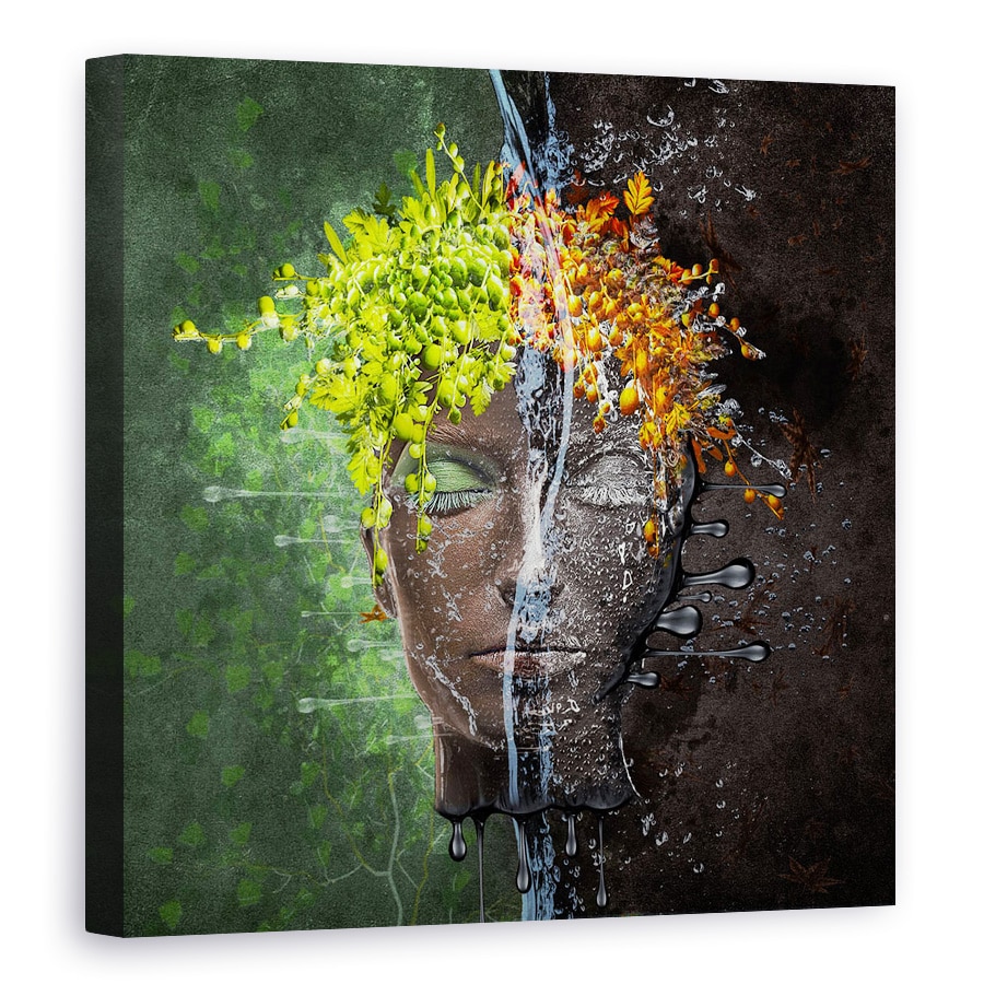 Tablou canvas - Metomorfoza, Fata, Frunze, Abstract, Primavara, Toamna, 60 x 60 cm