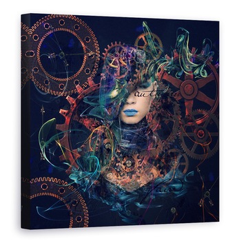 Tablou canvas - Reincarnare, Mecanism, Fata, Fantezie, Mecanic, Ceas, 40 x 40 cm Tablou canvas - Reincarnare, Mecanism, Fata, Fantezie, Mecanic, Ceas, 40 x 40 cm