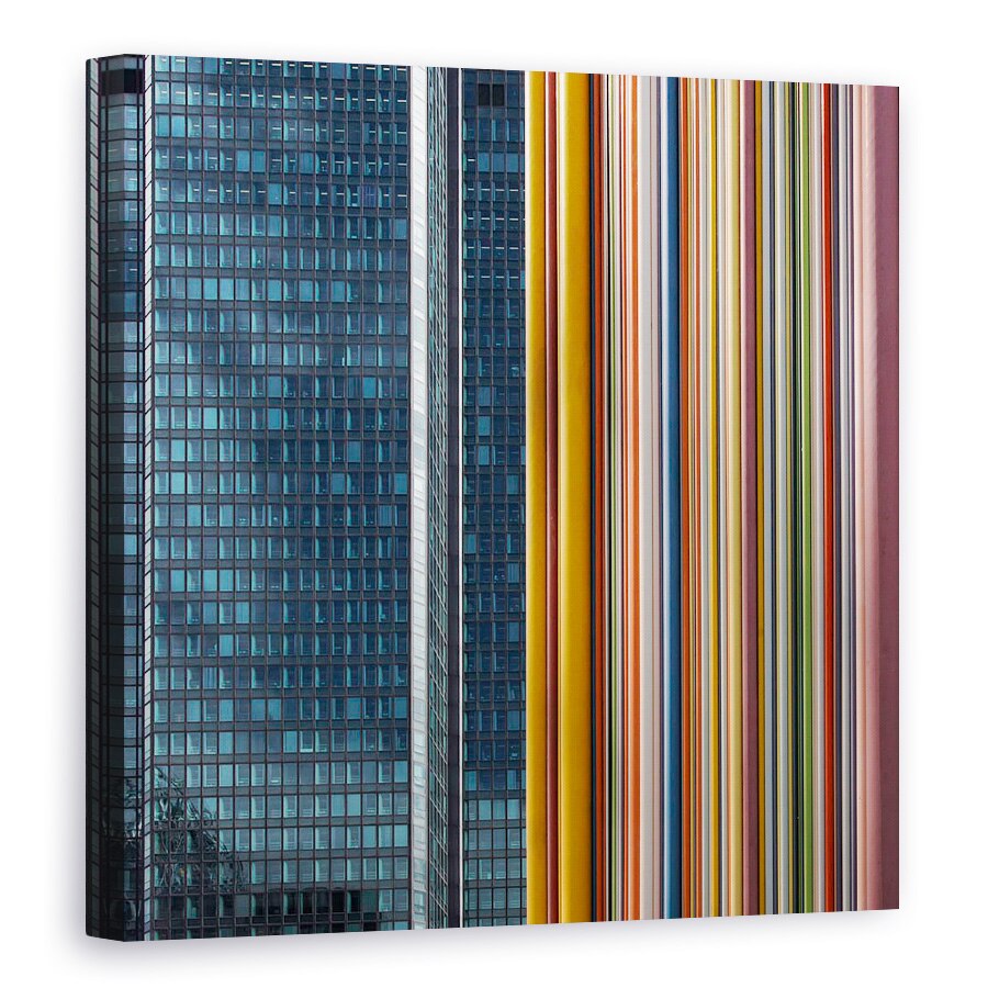 Tablou canvas - Tine Directia, Arhitectura, Curcubeu, Abstract, Linii, Culoare, 40 x 40 cm