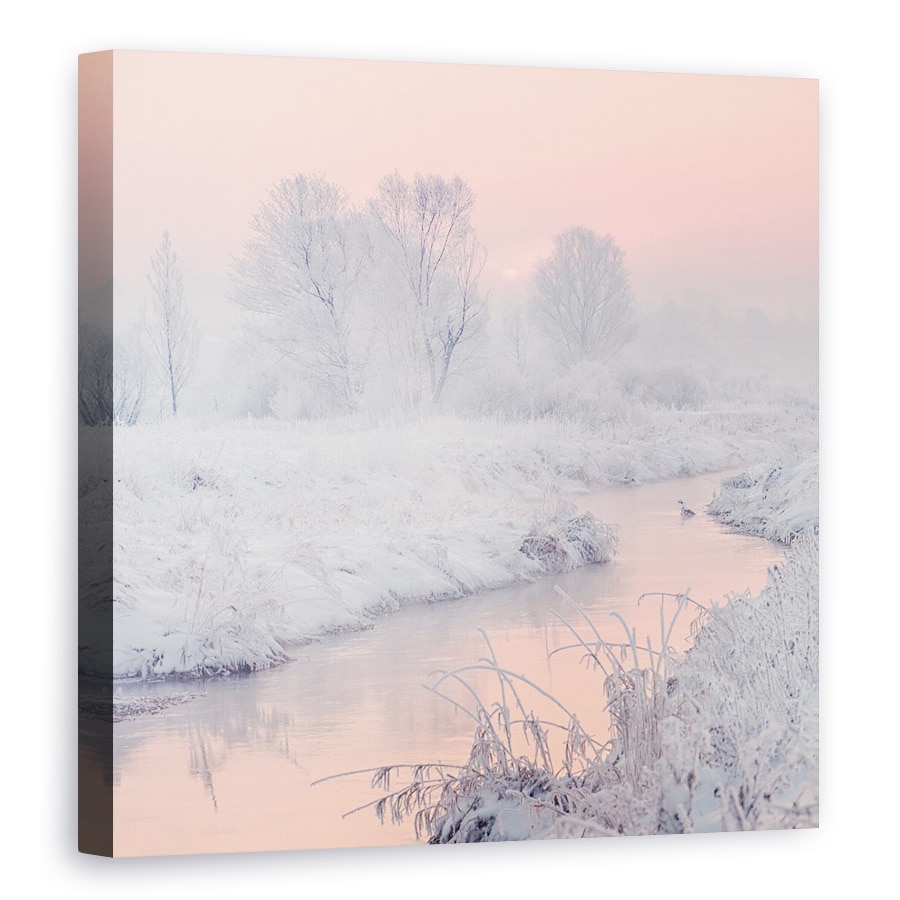 Tablou canvas - Drumul Spre Soare, Peisaj, Lumina, Rasarit De Soare, Apa, Rau, 100 x 100 cm