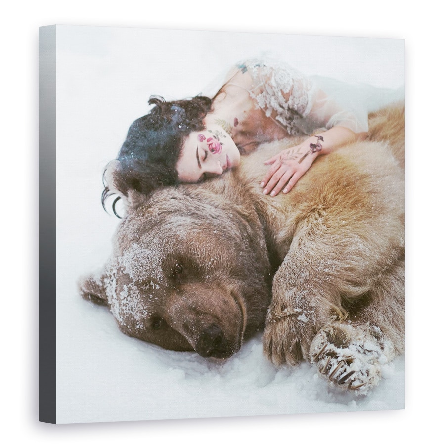Tablou canvas - 0, Portret, Animale, Urs, Femeie, 70 x 70 cm