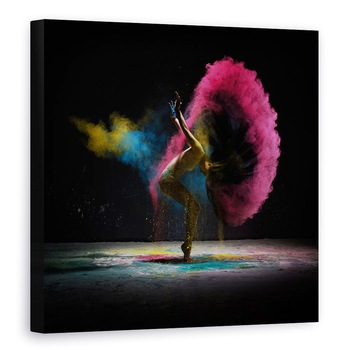 Tablou canvas - Dansul Prafului, Praf, Miscare, Congela, Femeie, 90 x 90 cm Tablou canvas - Dansul Prafului, Praf, Miscare, Congela, Femeie, 90 x 90 cm