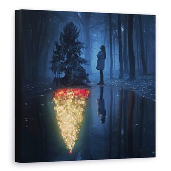 Tablou canvas - Speranta Craciunului, Noapte, Reflectie, 60 x 60 cm Tablou canvas - Speranta Craciunului, Noapte, Reflectie, 60 x 60 cm