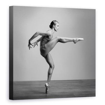 Tablou canvas - Marsul Balerinei, Fata, Alb-Negru, Balet, Pozeaza, 80 x 80 cm Tablou canvas - Marsul Balerinei, Fata, Alb-Negru, Balet, Pozeaza, 80 x 80 cm