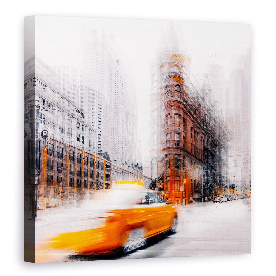 Tablou canvas - Taxi, Toronto, Cladire, Strada, Abstract, 70 x 70 cm