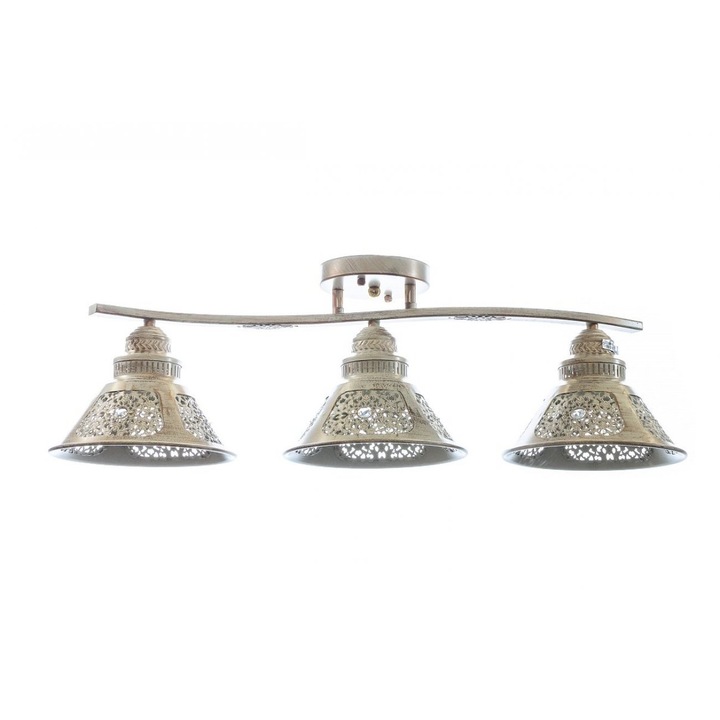 Lustra Myra cu 3 abajururi, 3xE27, Bronz Antichizat