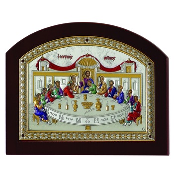 Icoana Argintata Cina Cea de Taina Color 25*19cm ClassGifts Icoana Argintata Cina Cea de Taina Color 25*19cm ClassGifts