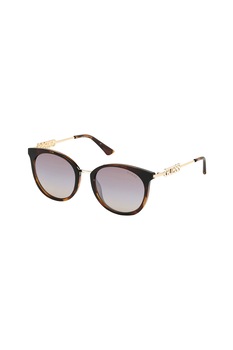 Guess, Ochelari de soare pantos cu logo, Maro/Auriu/Negru, 52-20-140 Standard Guess, Ochelari de soare pantos cu logo, Maro/Auriu/Negru, 52-20-140 Standard