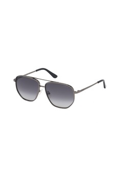 Guess, Ochelari de soare aviator, cu lentile in degrade, Argintiu inchis/Negru, 57-13-140 Standard Guess, Ochelari de soare aviator, cu lentile in degrade, Argintiu inchis/Negru, 57-13-140 Standard