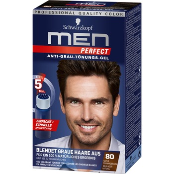 Gel colorant Schwarzkopf Men Perfect Anti-Grey 80, Castaniu negru natural Gel colorant Schwarzkopf Men Perfect Anti-Grey 80, Castaniu negru natural