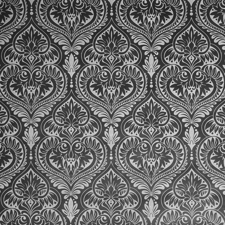 Tapet Akryl cu model barok cu sclipici argintiu fin 32104 dimensiune 0.53cm x 10m