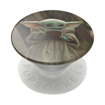 Suport universal Popsockets Star Wars, accesoriu PopGrip Baby Yoda Sippin Suport universal Popsockets Star Wars, accesoriu PopGrip Baby Yoda Sippin