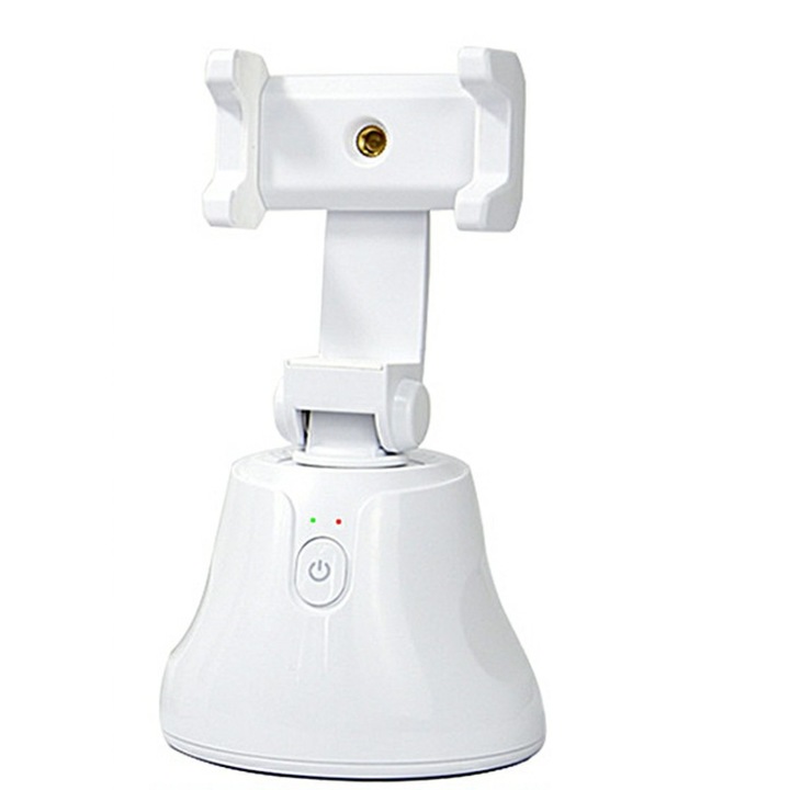 Telefontartó okoskamerával, 360 fokos elforgatással és arckövetéssel, fehér színben