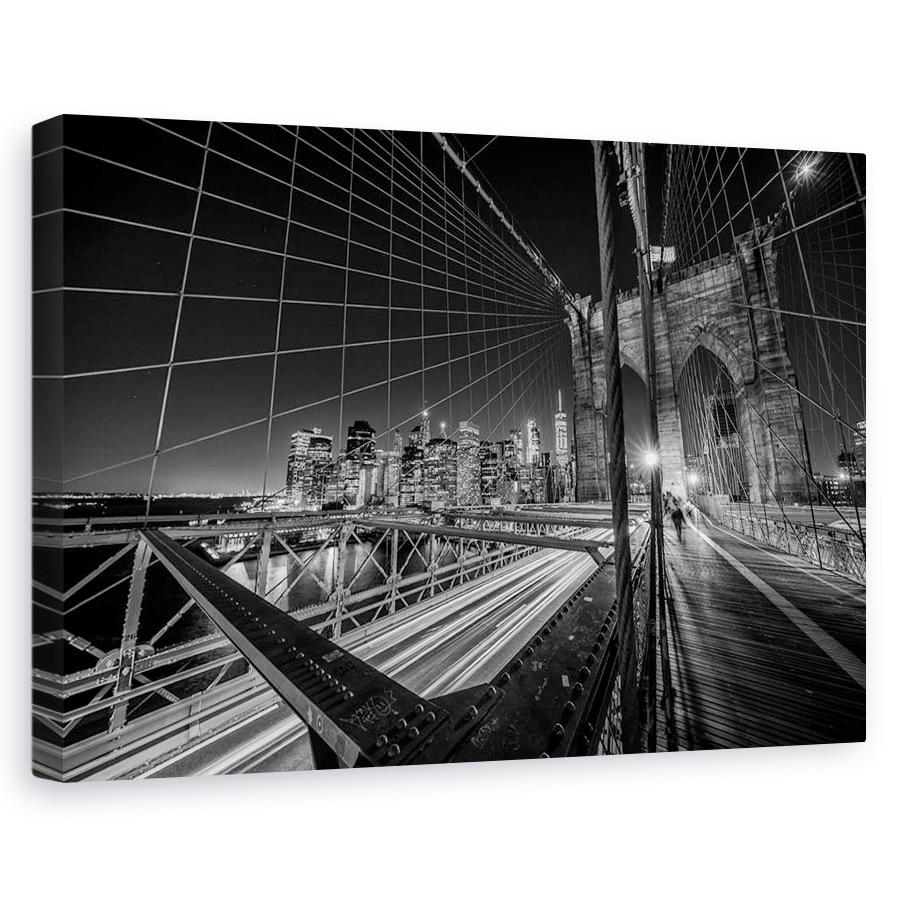 Tablou canvas - Luminile Podului Brooklyn, Manhattan, New York, 40 x 60 cm
