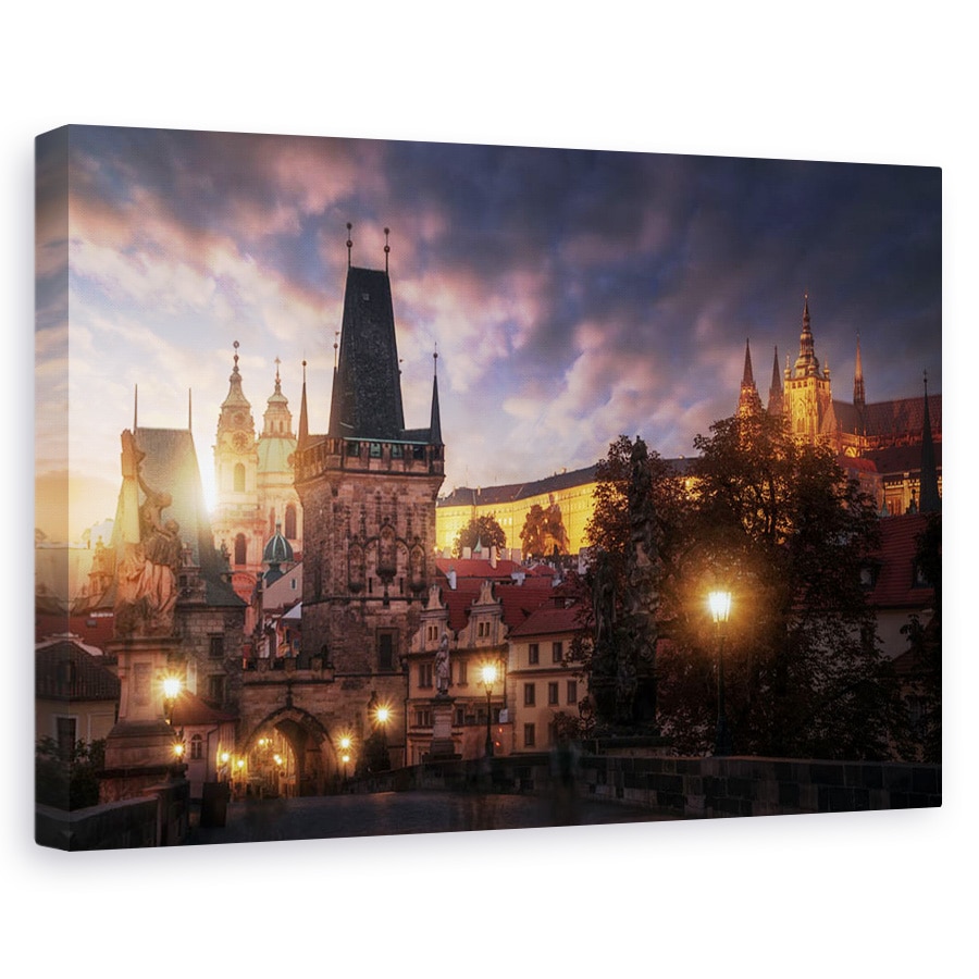 Tablou canvas - Soarele In Praga, Reper, Arhitectura, Oras, Cladire, 40 x 60 cm