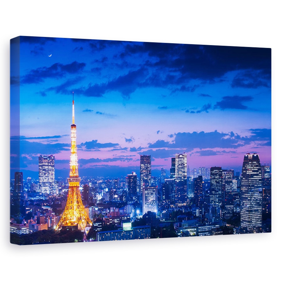 Tablou canvas - Tokyo - Vedere Nocturna, Noapte, Apus De Soare, Oras, Japonia, 80x120 cm