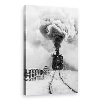 Tablou canvas - Vechiul Tren, Abur, Locomotiva, Motor, Fum, 20 x 30 cm Tablou canvas - Vechiul Tren, Abur, Locomotiva, Motor, Fum, 20 x 30 cm