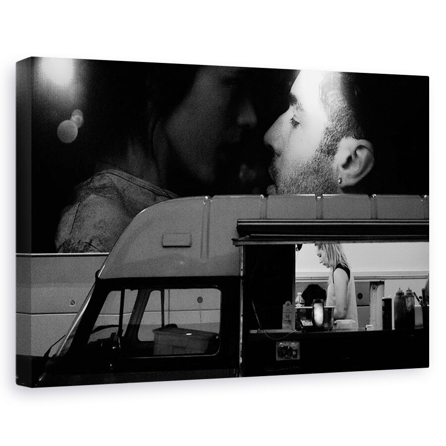 Tablou canvas - La Paris, Monocrom, Negru, Strada, Oras, 80x120 cm