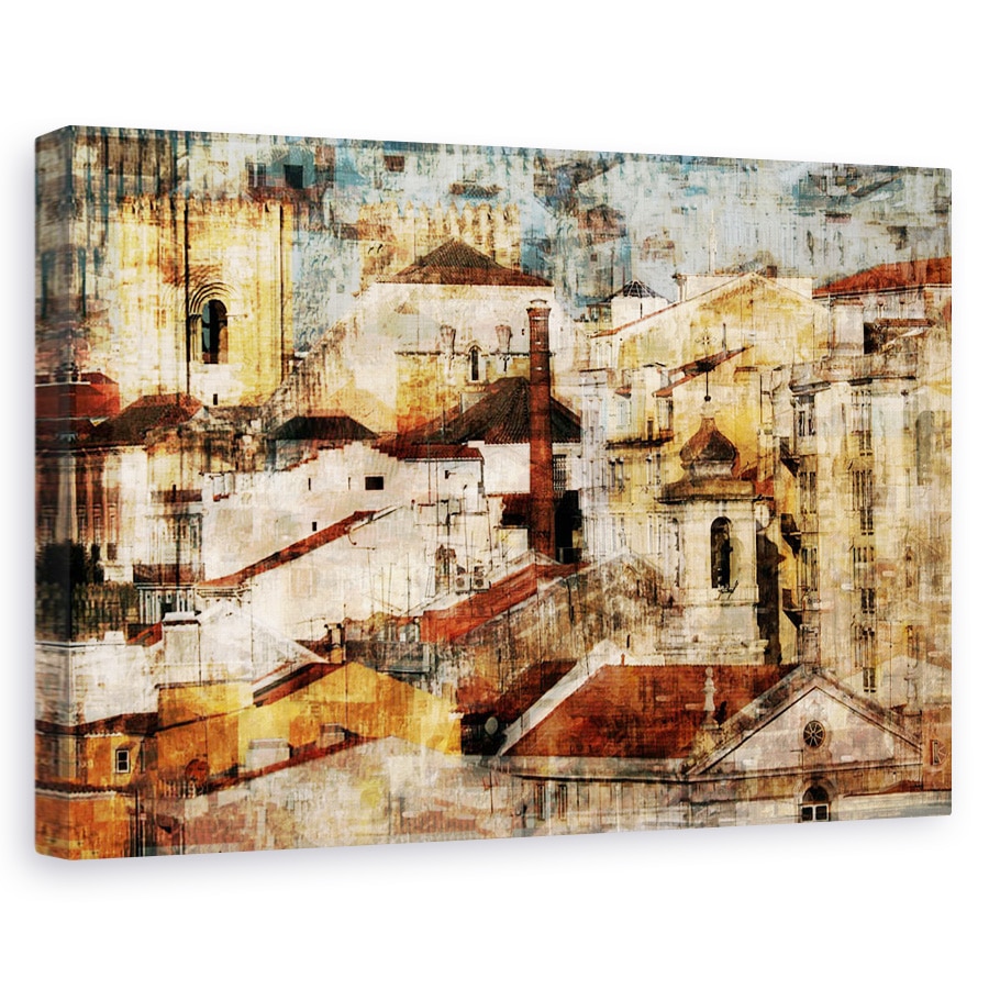 Tablou canvas - Alfama, Abstract, Biserica, Sat, Vechi, 20 x 30 cm