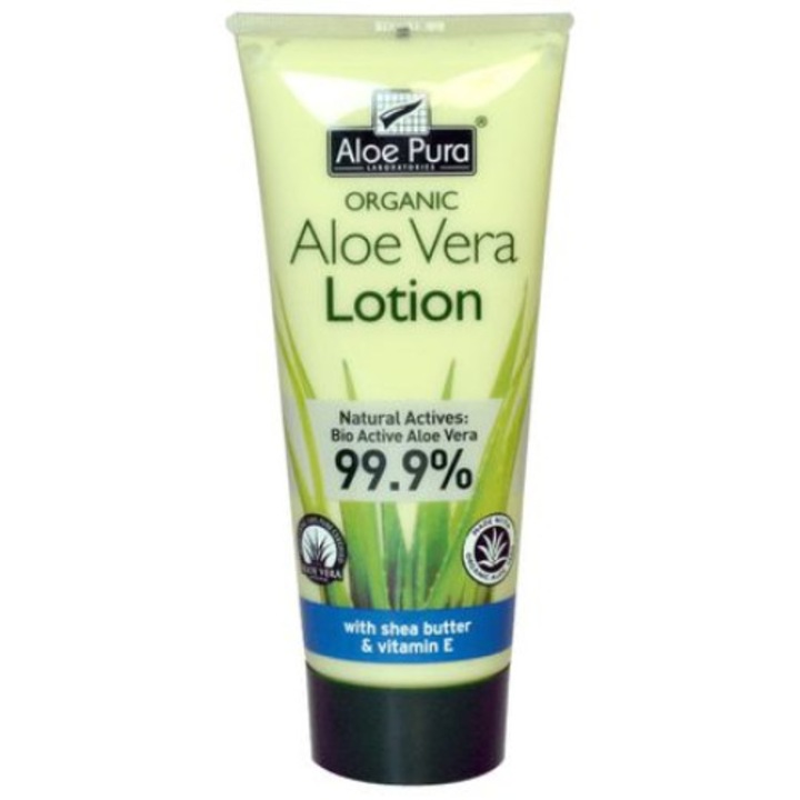 Lotiune organica Aloe Pura - Aloe Vera cu unt de shea si vitamina E, 200 ml