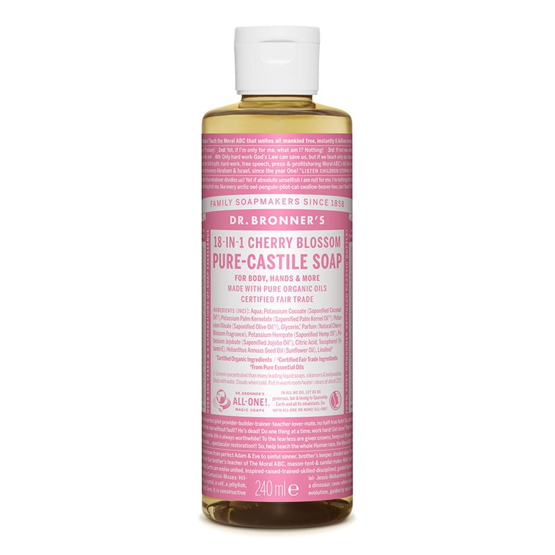 Sapun lichid de Castilia 18-in-1 Cherry Blossom, 240 ml - Dr.Bronner's
