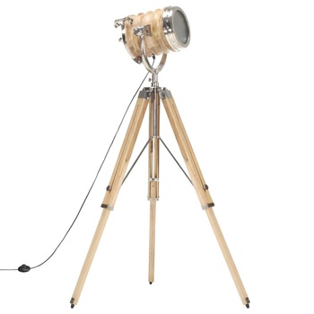 Lampa de podea tip trepied, vidaXL, Otel/Lemn masiv de mango, 131 cm, E27, 25 W, 220-240 V~, 50/60 Hz, Maro Lampa de podea tip trepied, vidaXL, Otel/Lemn masiv de mango, 131 cm, E27, 25 W, 220-240 V~, 50/60 Hz, Maro