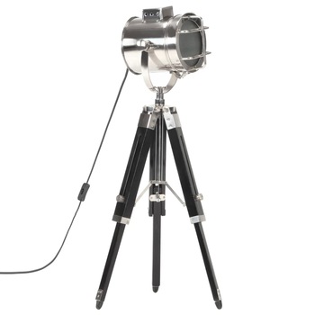Lampa de podea tip trepied, vidaXL, Otel/Lemn masiv de mango, 69 cm, 220-240 V~, 50/60 Hz, Negru Lampa de podea tip trepied, vidaXL, Otel/Lemn masiv de mango, 69 cm, 220-240 V~, 50/60 Hz, Negru