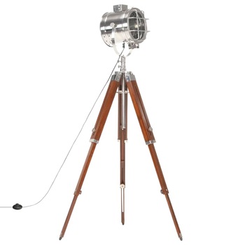 Lampadar trepied vidaXL, Lemn mango/Otel/Aluminiu, 94 - 165 cm, Maro/Argintiu Lampadar trepied vidaXL, Lemn mango/Otel/Aluminiu, 94 - 165 cm, Maro/Argintiu