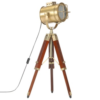 Lampa de podea tip trepied, vidaXL, Otel/Lemn masiv de mango, 69 cm, 220-240 V~, 50/60 Hz, Maro Lampa de podea tip trepied, vidaXL, Otel/Lemn masiv de mango, 69 cm, 220-240 V~, 50/60 Hz, Maro