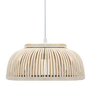 Lampa suspendata, vidaXL, Bambus, E27, 30 x 12 cm, 40 W, 220-240 V~, 50/60 Hz, Alb Lampa suspendata, vidaXL, Bambus, E27, 30 x 12 cm, 40 W, 220-240 V~, 50/60 Hz, Alb