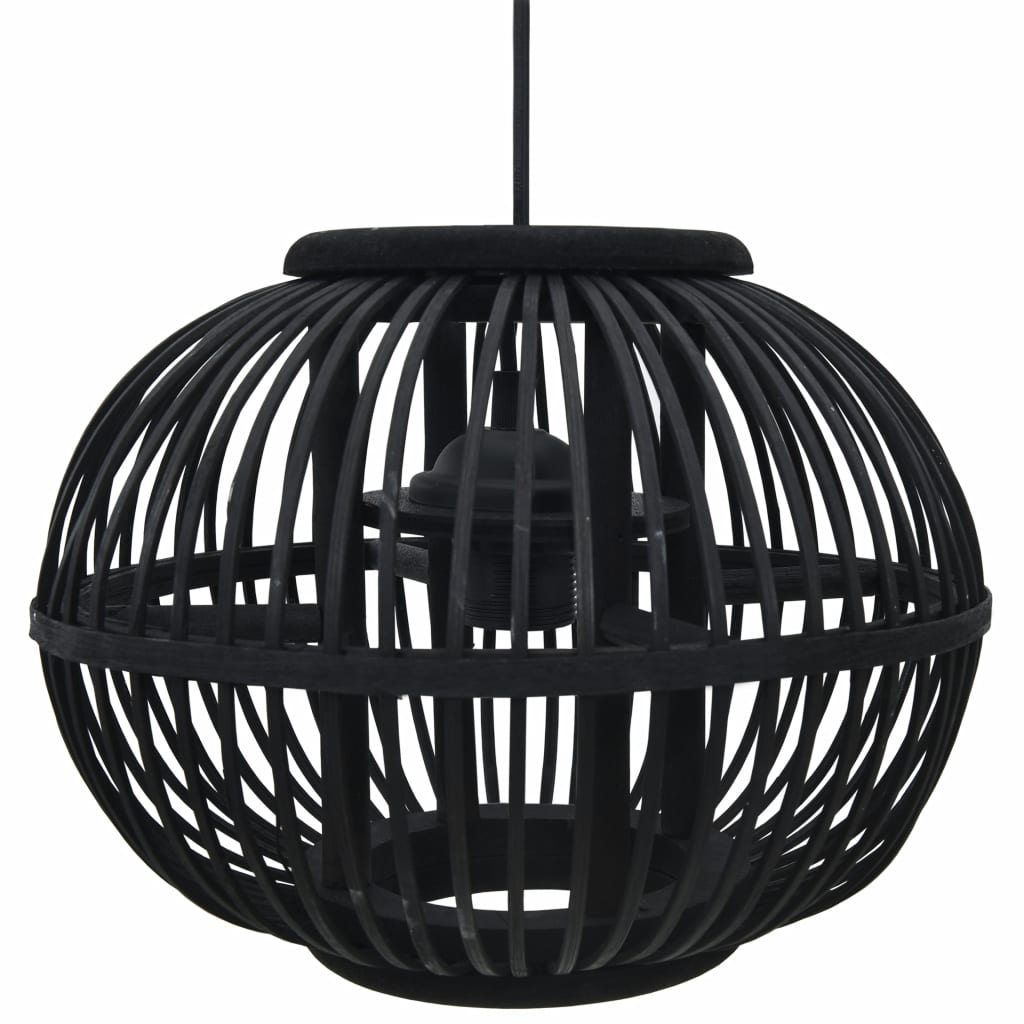 Lampa suspendata din rachita, vidaXL, Rachita, Negru