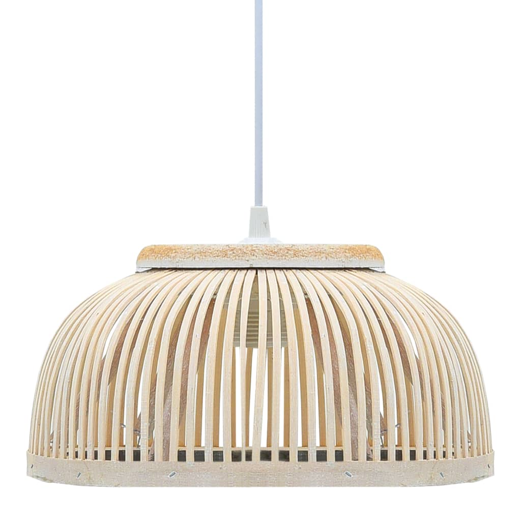 Lampa suspendata, vidaXL, Bambus, E27, 37 x 15.5 cm, 40 W, 220-240 V~, 50/60 Hz, Alb