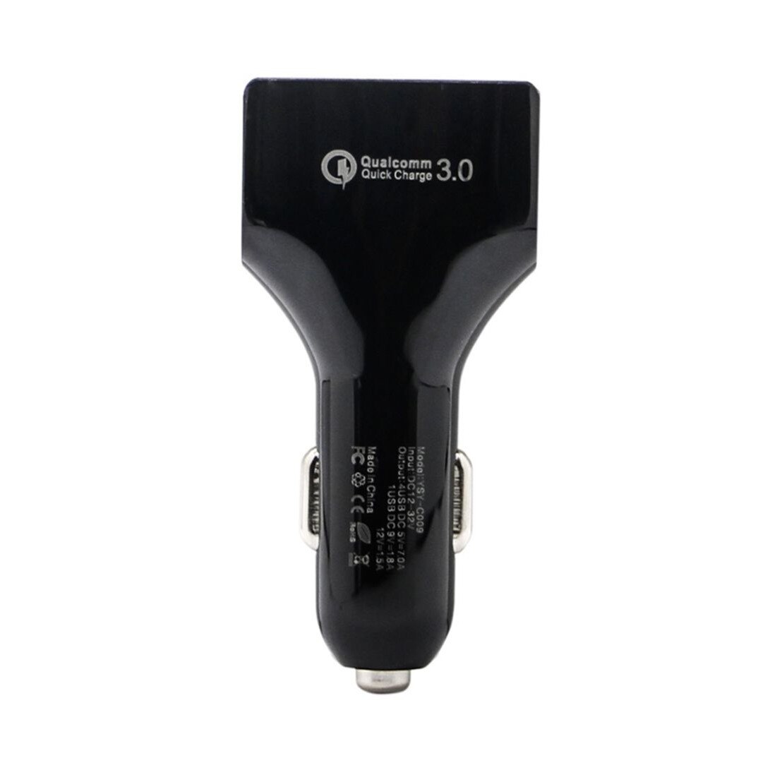 Incarcator auto Qualcomm 3.0, fast charge, cu 4 porturi USB, Negru, BBL1730