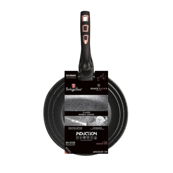 Set 3 tigai marmorate Berlinger Haus Black Rose Collection BH 6158