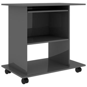 Birou de calculator, vidaXL, PAL extralucios, 80 x 50 x 75 cm, Gri Birou de calculator, vidaXL, PAL extralucios, 80 x 50 x 75 cm, Gri