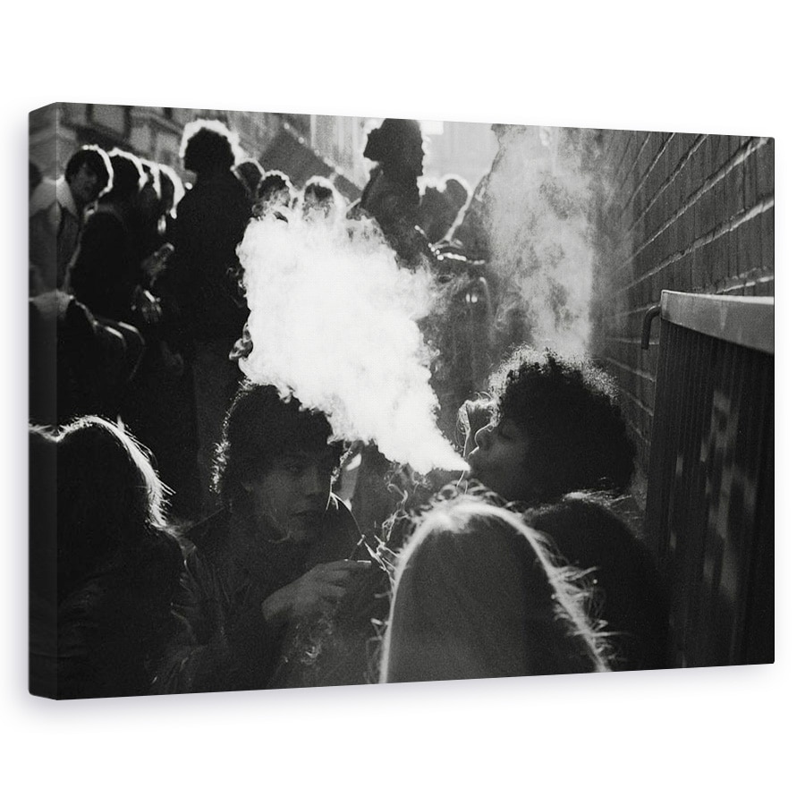 Tablou canvas - Lumina Alba, Oameni, Strada, Paris, Urban, Fum, 80x120 cm